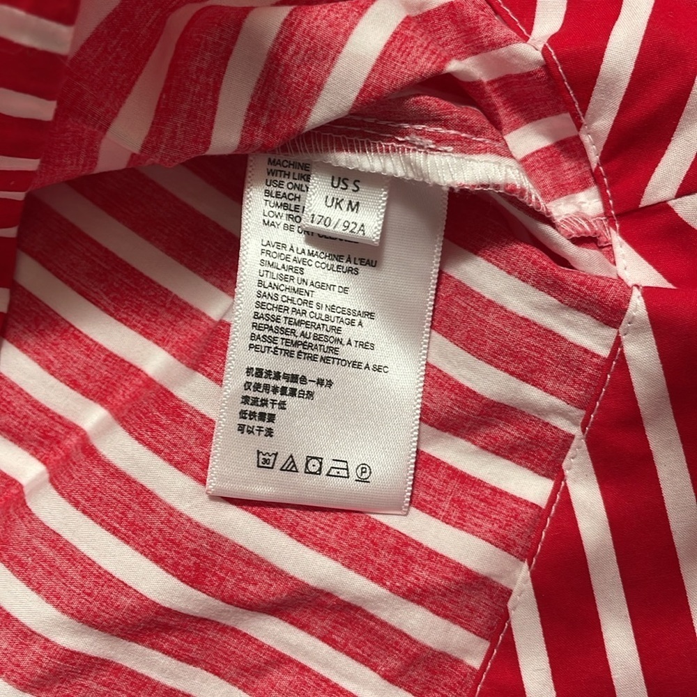 MAEVE “Kiana” red and white striped tie waist button down dress - Picture 5 of 9